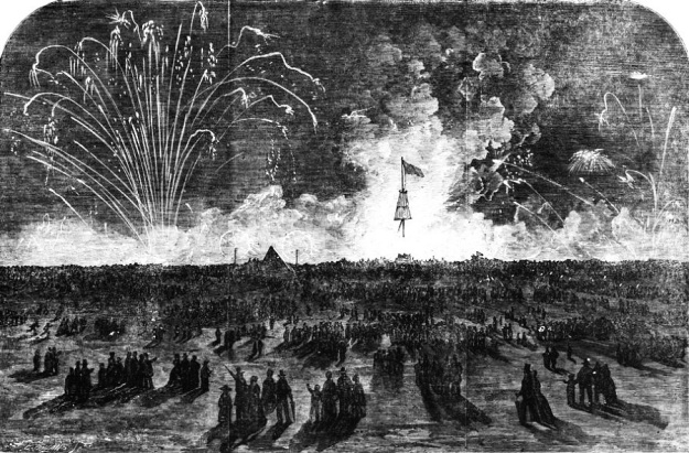 1855 London, Fireworks, Blackheath, for Crimea victory, Bonfire & fireworks on Blackheath, to celebrate the fall of Sebastopol